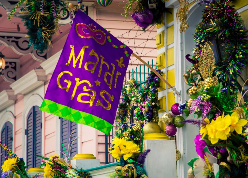 Mardi gras decorations in New Orleans